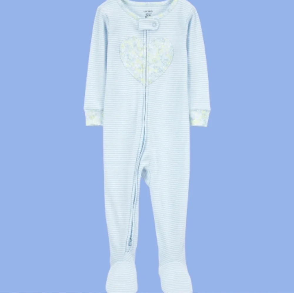 Carter's Blue Striped W Heart PJ -Size 4T NWT